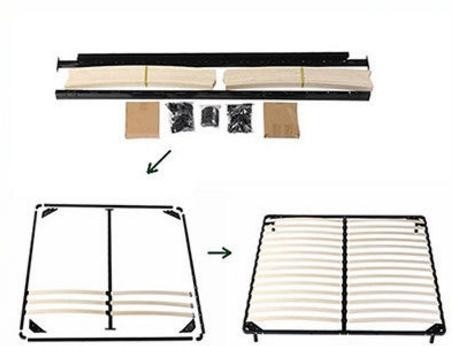 Twin Size Metal Slatted Bed Base For Home / Hotel Mattress Easy Assemble