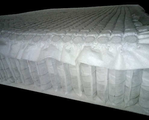 Super-elastic pocket spring mattress unit with additional mini-spring combination cap.