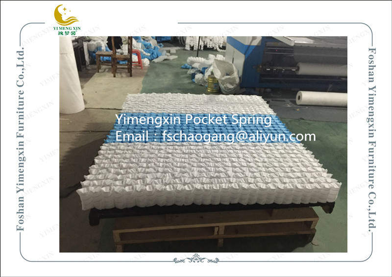 Mattress Pocket Spring Unit With White / Blue Colour Non Woven Fabric Cover