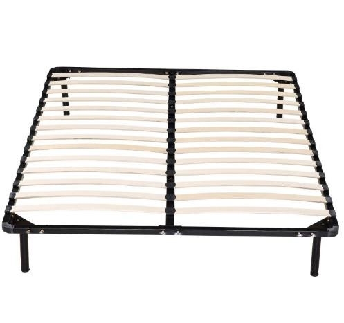 High Strengthen Metal Bed Frame With, Metal Bed Frame Wood Slats